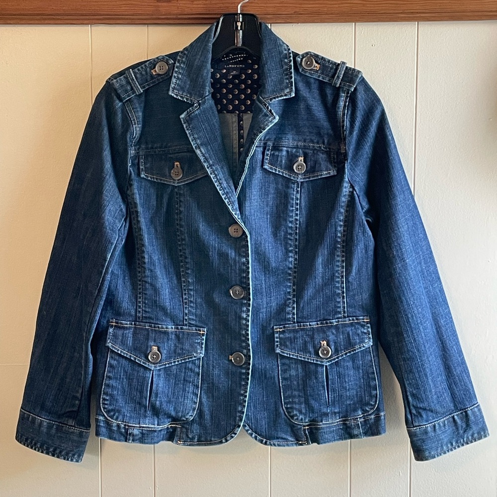 Lands’ End Denim Blazer Jacket